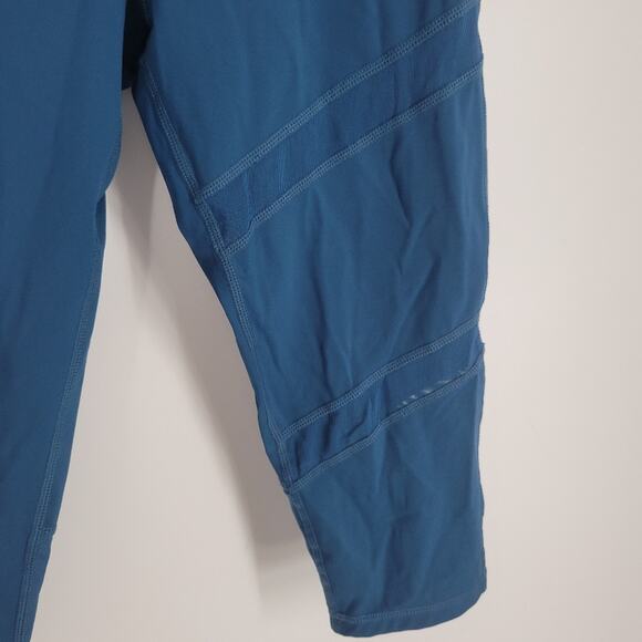 Zyia Brillant Blue Mesh Hif Waist Crop Corsair Leggings 12 - Picture 4 of 10